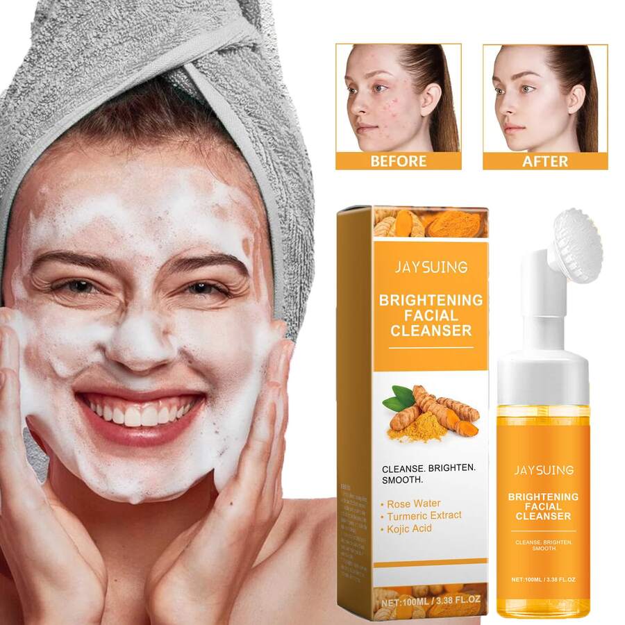 100ml,Turmeric Facial Cleanser,Deeply Cleans Pores Of Dirt, Removes Excess Oil, Improves Uneven Skin Tone, Reduces Yellowish Tinge And Brightens Complexion, Makes Skin Smooth And Tender, Leaves Skin Clean And Refreshing Without Feeling Tight. - 薑黃 - 查看 1
