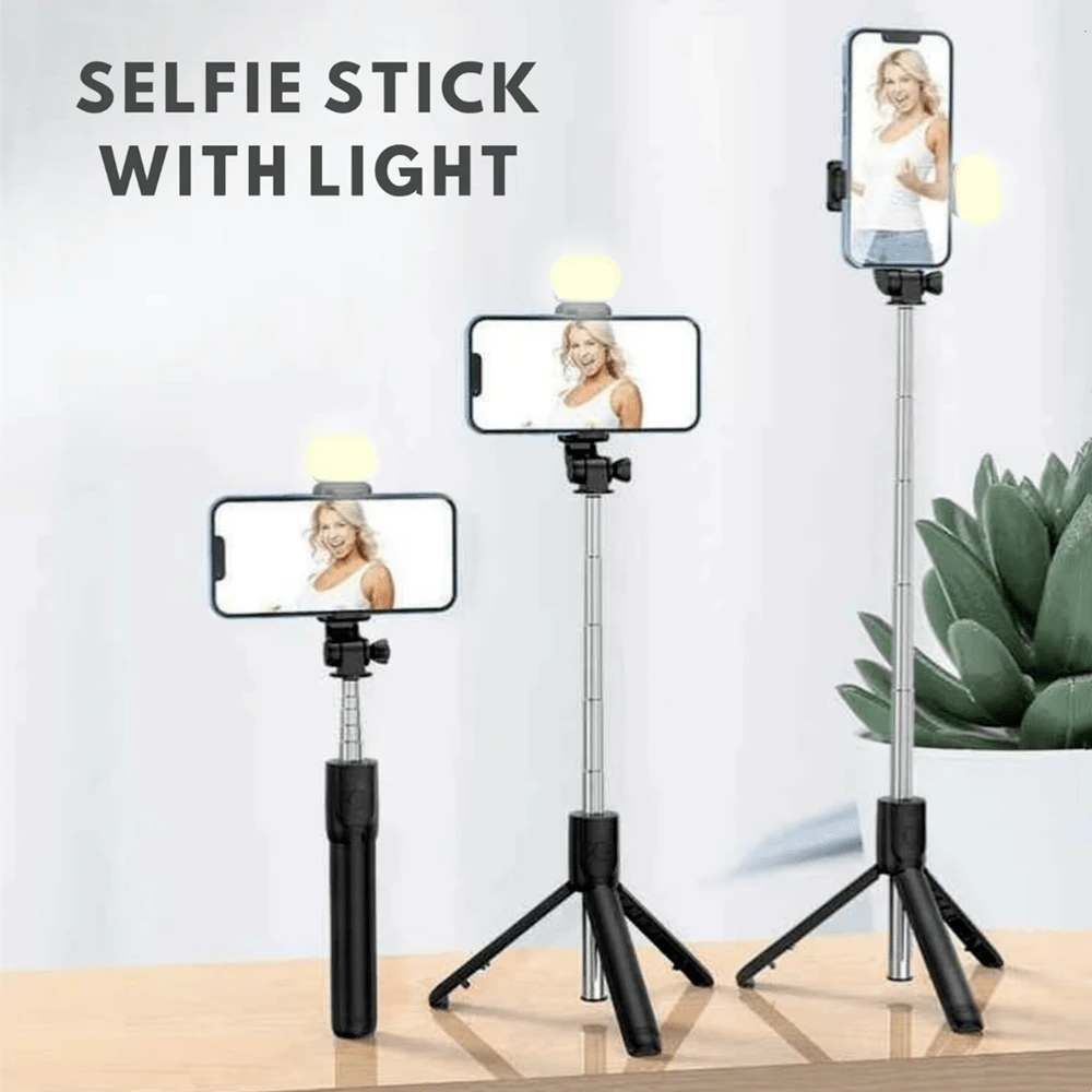 BSLIUFANG Extendable Multifunctional Bluetooth Selfie Stick With Phone Holder And Selfie Light, Wireless Remote Control - one-size - View 1