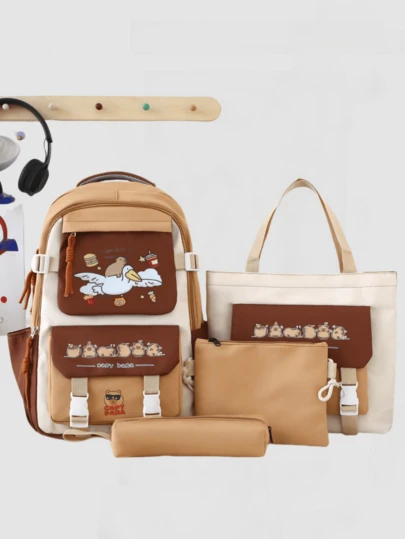 Nueva llegada Mochila de viaje versátil, de gran capacidad, cómoda y elegante con diseño minimalista y de dibujos animados, adecuada para diversas ocasiones