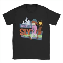 Men's 2 Nick Wilde Keep It Sly T Shir Quote 100% Cotton Mercdise Vintage Short Sve Tees T-Shirt.Png - 黑色9 - 查看 1