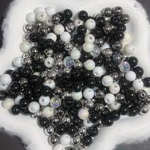 Yiwu Qiyou Accessories Co., LTD 8mm 400/200pcs Frosted Acrylic Beads In Black, White, Valentine's Day With AB Coating - Versatile Mix For DIY Jewelry Making Supplies - Black and White - View 4