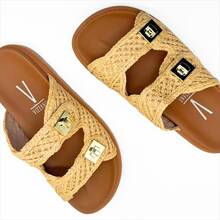 Women's Birken Vizzano Sandal, Openwork Fabric, Beach Style, Tractor Sole, Woven, Boho Comfort, Original - 天然/駱駝 - 查看 9