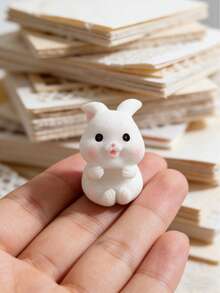 1包（6个）迷你复活节兔子雕像，树脂兔子摆件——非常适合用作微型景观装饰、家居桌面装饰、复活节装饰品、桌面装饰、复活节彩蛋游戏道具、家居装饰、景观工艺品、微型花园装饰，或作为送给动物和自然爱好者的贴心礼物。 - 風格A - 查看 6