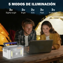 Portable Charger 1000W Peak Power Station 577Wh (156000mAh)  Camping Equipment Backup Lithum Battery, 12lb Lightweight Solar Generator For Uninterrupted Power Supply Of Low-Power Appliances, PD 3.0 Type-C/QC 3.0 USB-A Fast Charging With 120V Pure Sine Wave AC Outlet, Battery Powered Generator For Home Emergencies, Camping & RVs,Blackout, CPAP - 查看 5