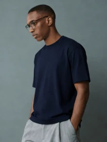 Cotton T-Shirt Summer Casual Men's T-Shirt Cotton Versatile T-Shirt Alani Pink Slush Graphic T-ShirtCotton Fashionable Printed T-Shirts For Men And Wo - 藏蓝色 - 查看 2