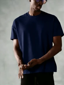 Cotton T-Shirt Summer Casual Men's T-Shirt Cotton Versatile T-Shirt Alani Pink Slush Graphic T-ShirtCotton Fashionable Printed T-Shirts For Men And Wo - 藏蓝色 - 查看 7