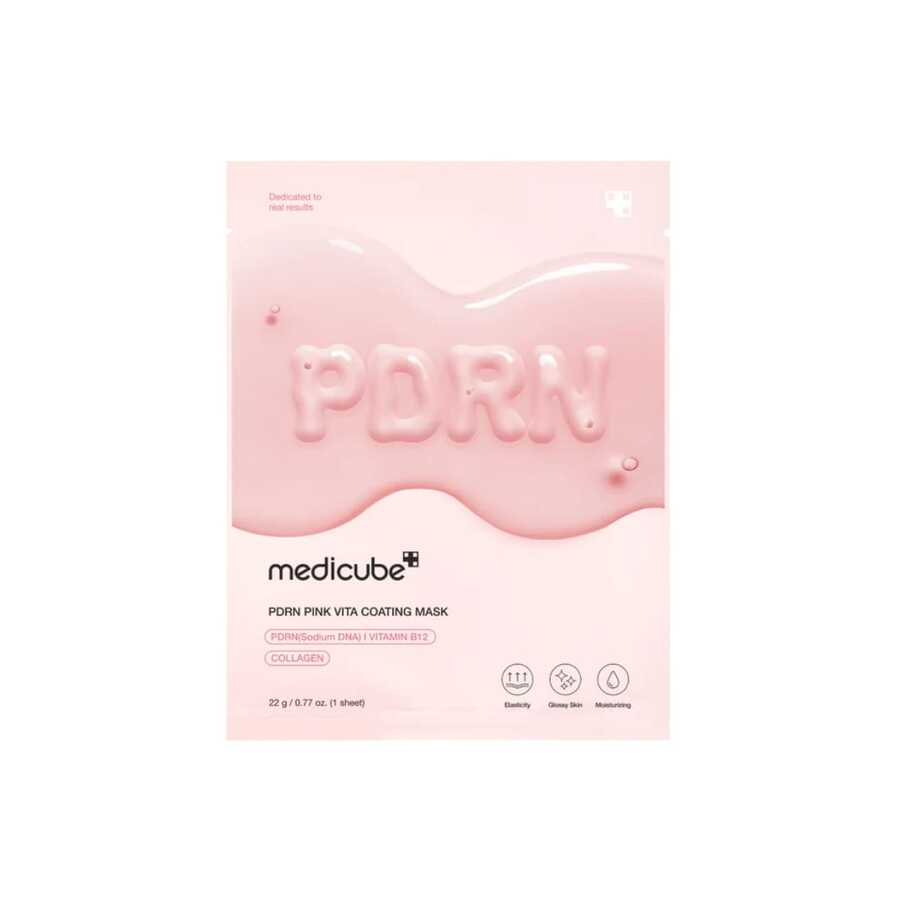 Medicube - PDRN Pink Vita Coating Mask (1pc) Home Care Mask For Hydration, Firming, And Balanced Skin, Korean Skin Care - Hyaluronic Acid - Xem 1