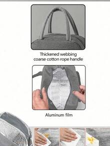 保温多功能午餐包 - 爱与和平，配有黑色餐具收纳袋，手提袋，保温袋套装，大容量工作午餐盒包，手提包，学生餐保温冷藏包，便携式旅行野餐包，办公室学校午餐保温盒，工作办公室假期午餐盒，男女通用多功能露营学校午餐盒，返校礼物 - 彩色 - 查看 6