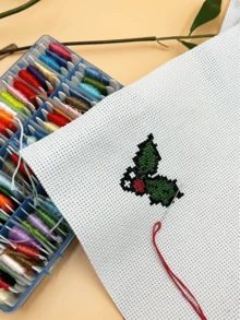 10pcs White Aida Cross Stitch Fabric - 14ct And 11ct Options Available, Clear Grid, For DIY Embroidery, Hand Wash Only - 25*25cm 10 Sheets - View 7