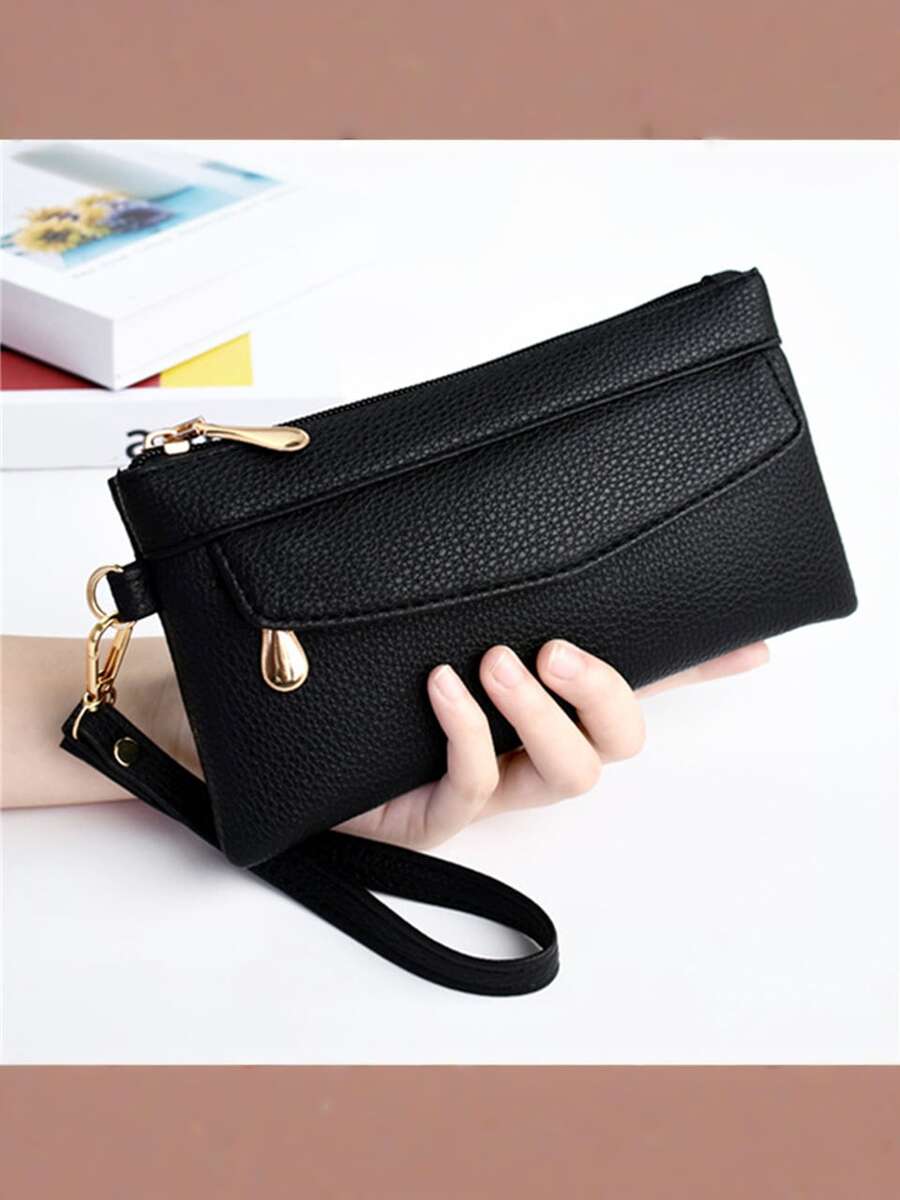 1 Pc Women Clutch Bag Fashion Long Wallet Clutch Coin Pouch Bag Card Holder Zip Purse Business Bag - Multicolor - View 1