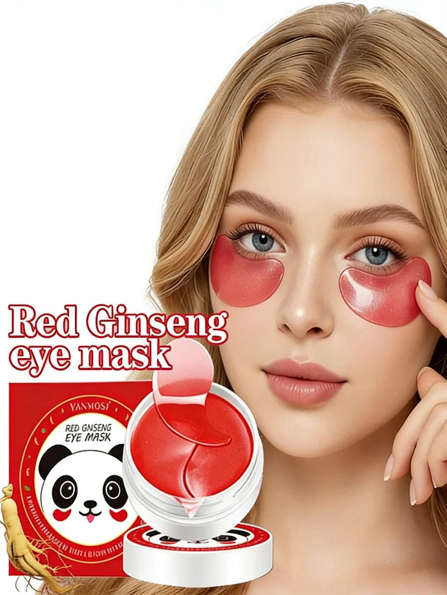 60片/30对 红参水凝胶眼膜 - 淡化黑眼圈 - 保湿护肤 - 缓解浮肿 - 提亮眼周肌肤 - 多色 - 查看 1