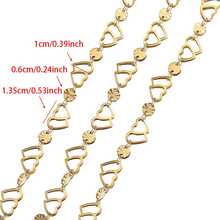 1m Stainless Steel Heart-Shaped Chain With Embossed Round Disc, Suitable For DIY Necklace, Bracelet And Jewelry Making - Chain - View 5