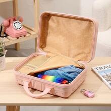 14英寸复古手提行李箱，迷你旅行箱，轻便密码盒，旅行收纳包，粉色化妆包，蝴蝶贴纸，送给女孩的理想礼物，创意生日礼物，个性化礼物，趣味礼物，送给妈妈的礼物，友谊礼物，适用于客厅、卧室、家居收纳、厨房、宿舍、办公室、储物 - 彩色 - 查看 5