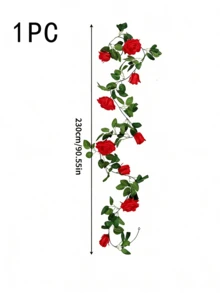 1/3pcs 78.74inch Artificial Rose Vine Fake Flower Garland, Artificial Silk Floral Hanging Floral Decoration Ivy For Wedding Arch Decoration, Table Centerpiece, Party Ceremony Backdrop Wall, Garden Outdoor Decoration, Home Decoration - Multicolor - View 8