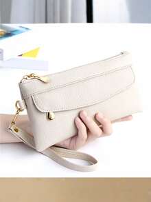 1 Pc Women Clutch Bag Fashion Long Wallet Clutch Coin Pouch Bag Card Holder Zip Purse Business Bag - Multicolor - View 8