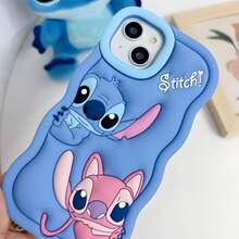 This New Disney Character Stitch 3D Wave Anti-Drop Phone Case Is Compatible With Apple IPhones 14/15 (11, 12, 12pro, 12pm, 13, 13p, 13promax, 14, 14pro, 14promax, 14plus, 15, 15pro, 15plus, 15pm, 16, 16pro, 16plus, 16promax, 17, 17pro, 17promax). It's The Perfect Gift For Friends And Family. Stylish Phone Case With Fun Emojidesigns,  Lightweight, And Durable.Iphonecase,Phone Accsesories,Travel Essential,Valentine's Day,Polka Dot,Iphoneaccsesories, - 藍色 - 查看 3