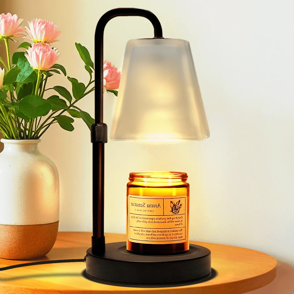 QUIGO 1 Pc Candle Warmer Lamp For Jar Candles, Electric Dimmable Candle Warmer Lamp With Timer And Adjustable Height/Heat, 2-8h Timer, Vintage Glass Scented Candles Warmer (White) - 查看 1