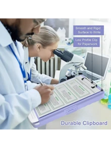 1 pieza Carpeta y caja de almacenamiento 2 en 1 tamaño A4,Portapapeles con almacenamiento, portapapeles de escritura ligero adecuado para uso escolar y de oficina - Material de PP, adecuado para la escuela y la oficina - Vuelta a la escuela, útiles escolares, suministros de oficina, Vuelta a la escuela, útiles escolares - Púrpura malva - Ver 7