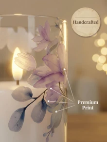1/2/3pcs Set Flameless Candles With Remote Control And Timer, Flickering LED Candles, Battery Powered LED Purple Flower, Electric Pillar Candles, Realistic Wick, Suitable For Home Gatherings, Weddings, Romance, Love, Holiday Decor, Valentine's Day, Gifts, Candle Warmer - Purple - View 6