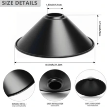 工业风黑色铁艺锥形灯罩，复古阁楼吊灯，黑色金属防眩光灯壳，北欧简约餐厅/酒吧装饰灯罩 - 黑色錐形燈罩 - 查看 3