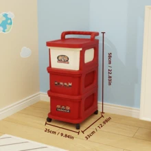 Lightweight Rolling Storage Cart, Storage And Organizing Cart, Multifunctional Rolling Cart, Room Decoration, Bathroom Decoration, Mobile Pull-Out Storage Rack For Kitchen, Living Room, Bathroom, Laundry Room, And Wardrobe - 紅色 - 查看 12