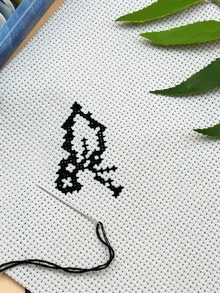10pcs White Aida Cross Stitch Fabric - 14ct And 11ct Options Available, Clear Grid, For DIY Embroidery, Hand Wash Only - 25*25cm 10 Sheets - View 5