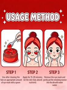 60片/30对 红参水凝胶眼膜 - 淡化黑眼圈 - 保湿护肤 - 缓解浮肿 - 提亮眼周肌肤 - 多色 - 查看 4