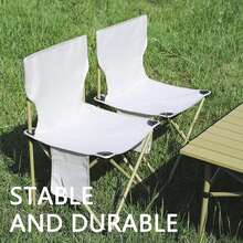 Portable Folding Chair Lightweight Outdoor Chair For Patio Backyard Camping Picnic Lawn - Black - View 5