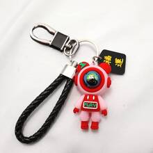1个魅力时尚的闪电熊钥匙扣，1个可爱的卡通情侣玩偶吊坠，可用作钥匙扣、包包挂饰和创意宇航员钥匙圈 - 彩色 - 查看 6