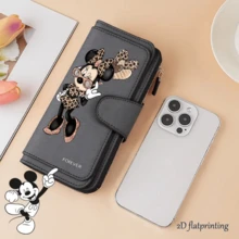 Disney 1件装迪士尼米妮女士拉链钱包 - 迪士尼官方信用卡夹/手拿包，多隔层设计，粉色和金色点缀 - 生日度假礼物，迪士尼手提包及旅行配件，时尚单品，2D平面款式 - 彩色 - 查看 13