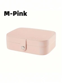 1个PU皮革便携式首饰盒,旅行首饰收纳盒,可收纳项链、戒指、耳环,防尘、抗氧化、防刮擦,首饰展示盒,送给女朋友、母亲的礼物,返校季礼物 - 彩色 - 查看 12