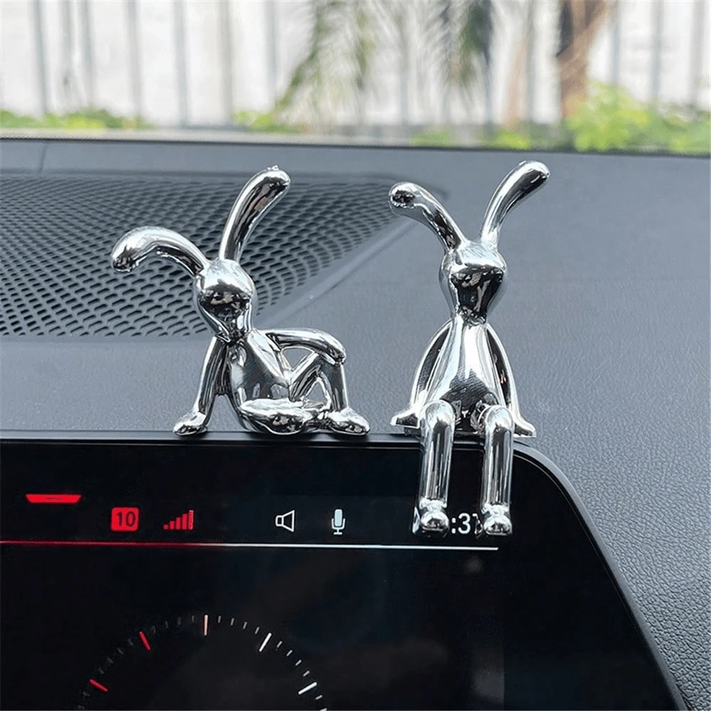 Đồ trang trí cửa gió và bảng điều khiển ô tô 3D sang trọng, hình thỏ tai dài mạ điện kiểu Bắc Âu có keo dán, đồ trang trí cửa gió ô tô dễ thương và thanh lịch, lý tưởng làm quà tặng Ngày Valentine và các ngày lễ cho phái nữ, tượng thỏ kim loại tuyệt đẹp để tô điểm cho xe của bạn, kẹp điều chỉnh chất lượng cao có thể được cố định chắc chắn trên cửa gió và bảng điều khiển. - A - Xem 1