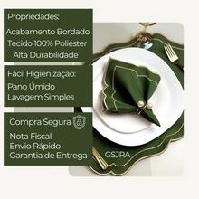 Placemat Kit, Embroidered Placemat, Round/Rectangular Table Placemat And Napkins - Ngà voi hoàng gia - Xem 6