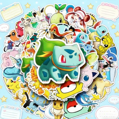 50pcs Pokemon Cartoon Graffiti Stickers - Waterproof DIY Stickers | Suitable For Water Bottles, Luggage, And Decorations, Applicable For DIY Crafts, Scrapbooking, Phone Decoration, Stationery Beautification, Diary Decoration, Water Bottles, Home Decor, Etc. Suitable As Gifts For Family And Friends, Perfect For Back To School Season