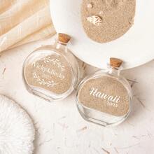 Customize Honeymoon Sand Bottle, Small Travel Sand Memory Bottle, Wedding Bridal Shower Bottle, Mr And Mrs Couple Beach Ideas Gift, Mini Jars - Multicolor - View 2