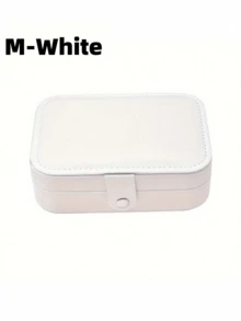 1个PU皮革便携式首饰盒,旅行首饰收纳盒,可收纳项链、戒指、耳环,防尘、抗氧化、防刮擦,首饰展示盒,送给女朋友、母亲的礼物,返校季礼物 - 彩色 - 查看 17