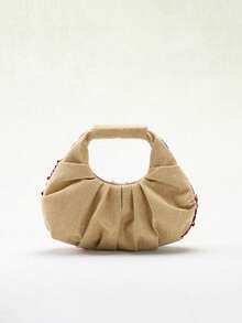 Túi SCULPTEDSTYLE 1 chiếc, chất liệu PVC nhiều màu sắc, đính sequin, phối lưới, thêu họa tiết hoa lá, xếp ly hình đám mây, phong cách thời trang mùa hè cho nữ (Họa tiết hoa được gửi ngẫu nhiên) - Nhiều màu - Xem 5