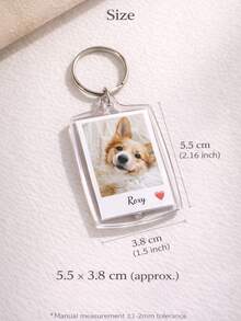 1 st. nyckelring med foto och text, personlig akrylnyckelring, personlig nyckelring för par, fotonyckelring, alla hjärtans dag, födelsedagspresent, årsdagar - Multifärgad - Visa 4