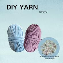 100克/卷 T恤纱线，弹性织物针织纱线，适用于DIY，细带纱线，粗针织纱线，适合手工DIY毯子、垫子、钩针编织项目、家居装饰 - 彩色 - 查看 23