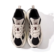 Adidas 女士新款厚底厚底运动鞋，缓震休闲运动鞋 - 米色/紅色 - 查看 4