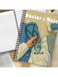 1本医生护士螺旋笔记本 - 封面为医学日志，内页带穿孔线，横线设计，适合医生、护士、医疗专业人士 - 是送给护理学生、医护人员、医生的理想礼物，复古风格 - A5 - 查看 2