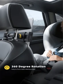 Car Headrest Tablet Mount - Universal Adjustable Auto Back Seat Phone Holder For IPad & Tablets Vehicle Travel Entertainment Accessory - A - View 6