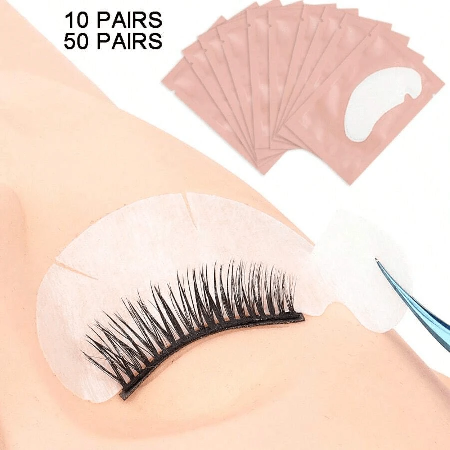10 miếng/50 miếng dán nối mi ít gây dị ứng, thích hợp cho nối mi, miếng dán mắt hình chữ U không chứa sợi, không gây kích ứng, không cần dụng cụ nối mi điện. - Nhiều màu - Xem 1