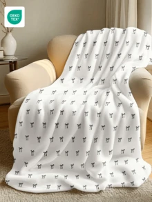 1件法兰绒毯 - 房间装饰的理想之选，超柔软、轻盈、卡通印花，情人节礼物，卡通蝴蝶结毯，可爱蝴蝶结图案毯，居家、日常使用、生日礼物（送给朋友、家人或自己）的完美之选，舒适保暖，柔软易打理，多用途毯子，房间装饰，毯子，通过Oeko-Tex认证 - 彩色 - 查看 3