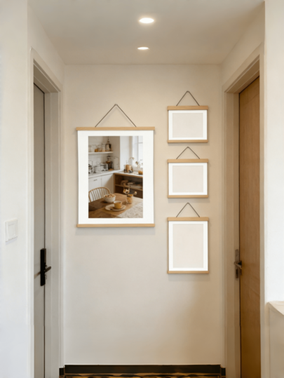 1 Piece / Classic Wooden Hanging Scroll Frame, 12.2/16.14 Inches, Indoor Wall Decoration, Suitable For Living Room, Hallway, Bedroom - Decorative Art Style Magnetic Wooden Photo Frame, Rectangular Horizontal Canvas Hanging Frame, Office Artwork | Decorative Canvas | Wooden Frame. Hanging Wooden Magnetic Frame, Magnetic Wooden Poster Frame, Suitable For Canvas, Paper, Photos, Map Wall Art, Home Decoration.