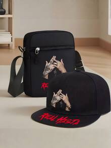 1pc Hip Hop Gesture Printed Unisex Streetwear Baseball Cap, Adjustable Sports Hat - Multicolor - View 2
