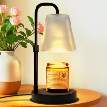 QUIGO 1 Pc Candle Warmer Lamp For Jar Candles, Electric Dimmable Candle Warmer Lamp With Timer And Adjustable Height/Heat, 2-8h Timer, Vintage Glass Scented Candles Warmer (White) - 查看 2
