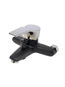 1 pieza Actualiza tu ducha con una válvula mezcladora clásica de agua caliente y fría - Fácil instalación, sin necesidad de batería, juego de cabezal de ducha, grifo de bañera de tres vías - negro plata - Ver 13