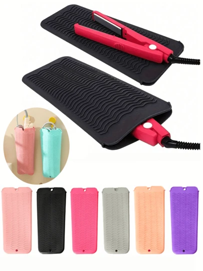 Hanging Silicone Heat Resistant Pad, Hair Straightener Storage Bag Combination Cosmetic Storage Bag Makeup Storage Bag Mini Bag Hair Straightener Travel Bag For Flat Clips, Curling Irons, Hot Curling Irons, Salon Tool Box Travel Small Cosmetic Case Accessories Makeup Holder Brush Bag Makeup Container Cosmetic Bag Travel Essentials,Christmas Decorations Home,Personalised Gifts,The Best Christmas Gifts For Women/Men