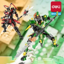 DELI YP177 Building Blocks, Detailed Reproduction Of Classic Image, Easy To Assemble, Quick To Form, Creative Desktop Ornament, Full Of National Style, Suitable For Children And Collection - Green - View 5